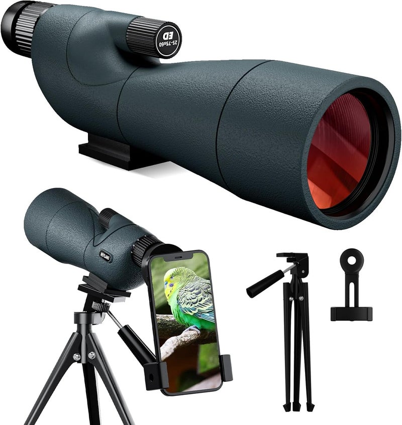 NEYLANG 25-75X60 Spotting Scope for Shooting Hunting - Spotter Scopes with Tripod Phone Adapter Waterproof ED Scope for Target Shooting Bird Watching - Image 1